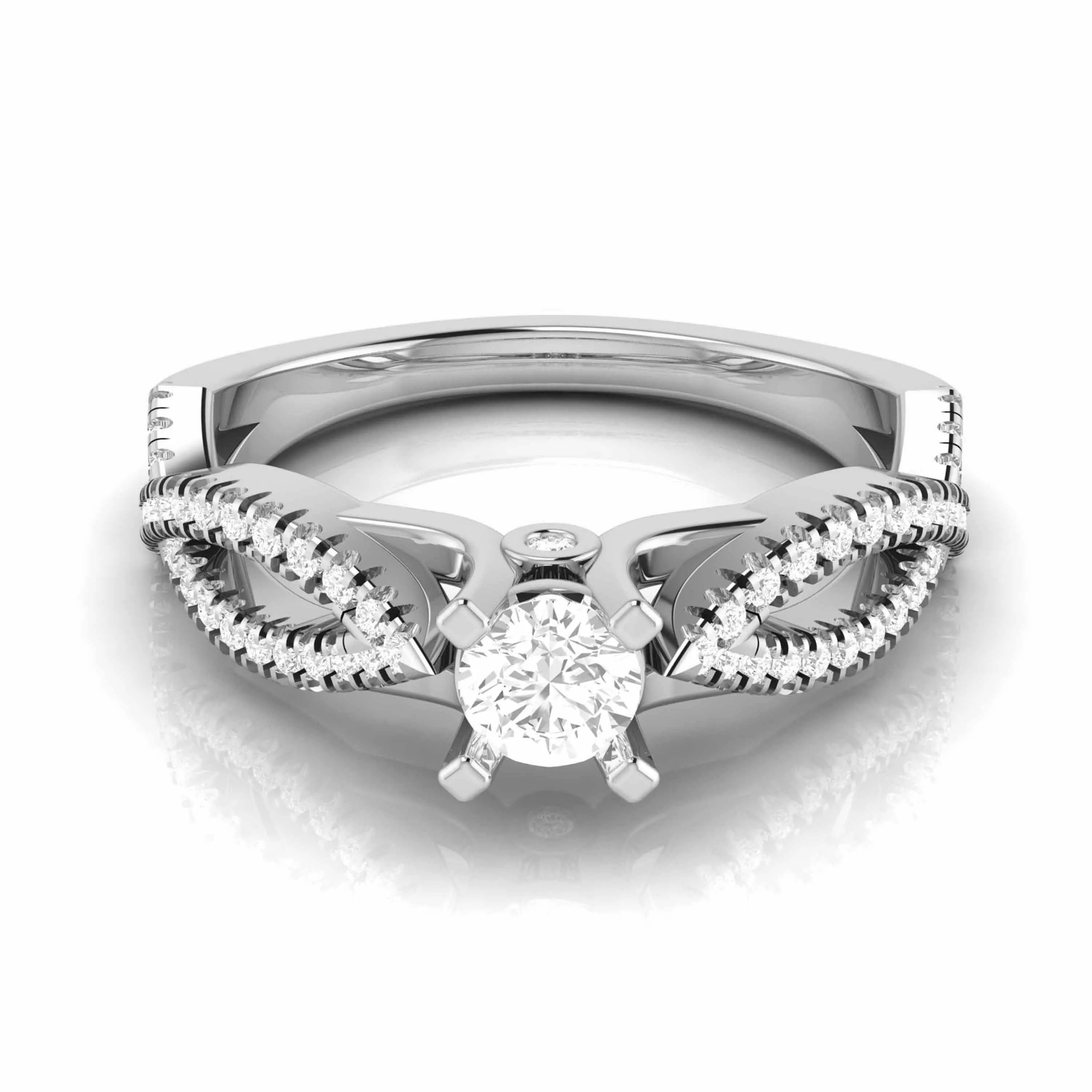 0.25cts. Solitaire Platinum Twisted Shank Engagement Ring for Women JL PT R-59
