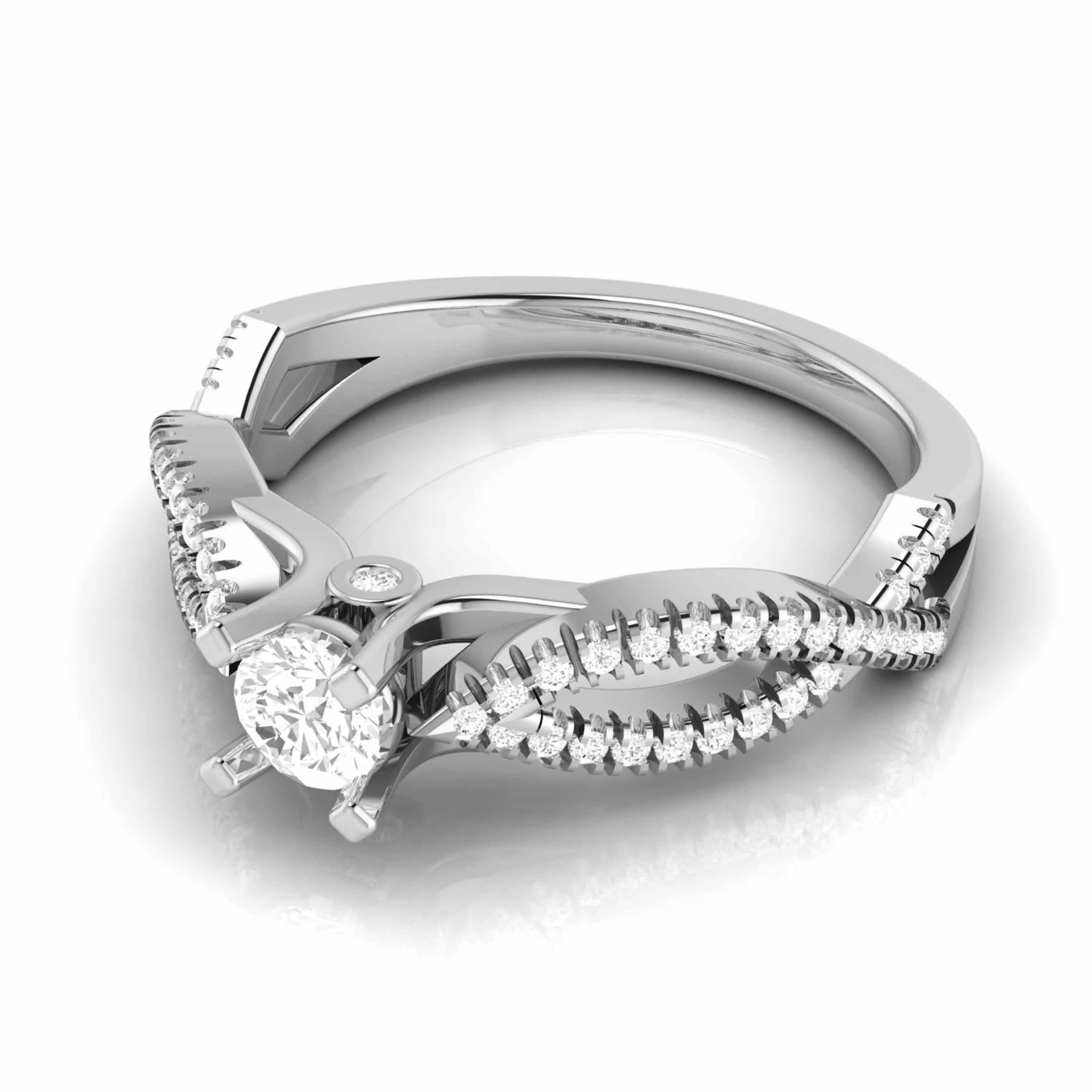 0.25cts. Solitaire Platinum Twisted Shank Engagement Ring for Women JL PT R-59