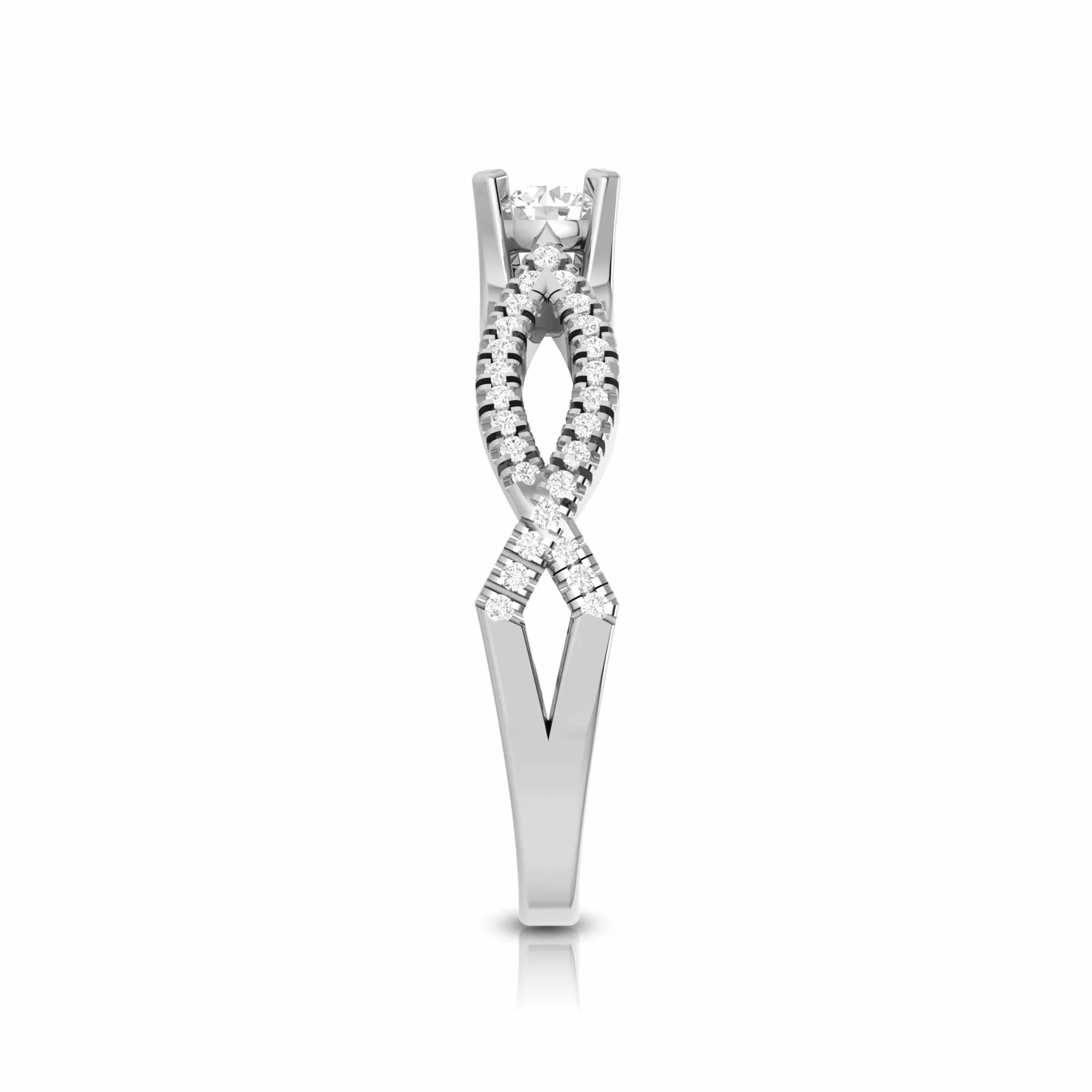 0.25cts. Solitaire Platinum Twisted Shank Engagement Ring for Women JL PT R-59