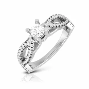 0.25cts. Solitaire Platinum Twisted Shank Engagement Ring for Women JL PT R-59