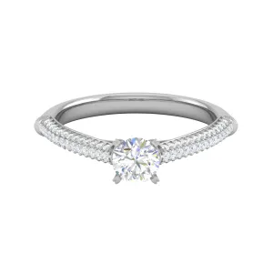 0.30 cts Solitaire Diamond Split Shank Platinum Ring for Women JL PT RP RD 151