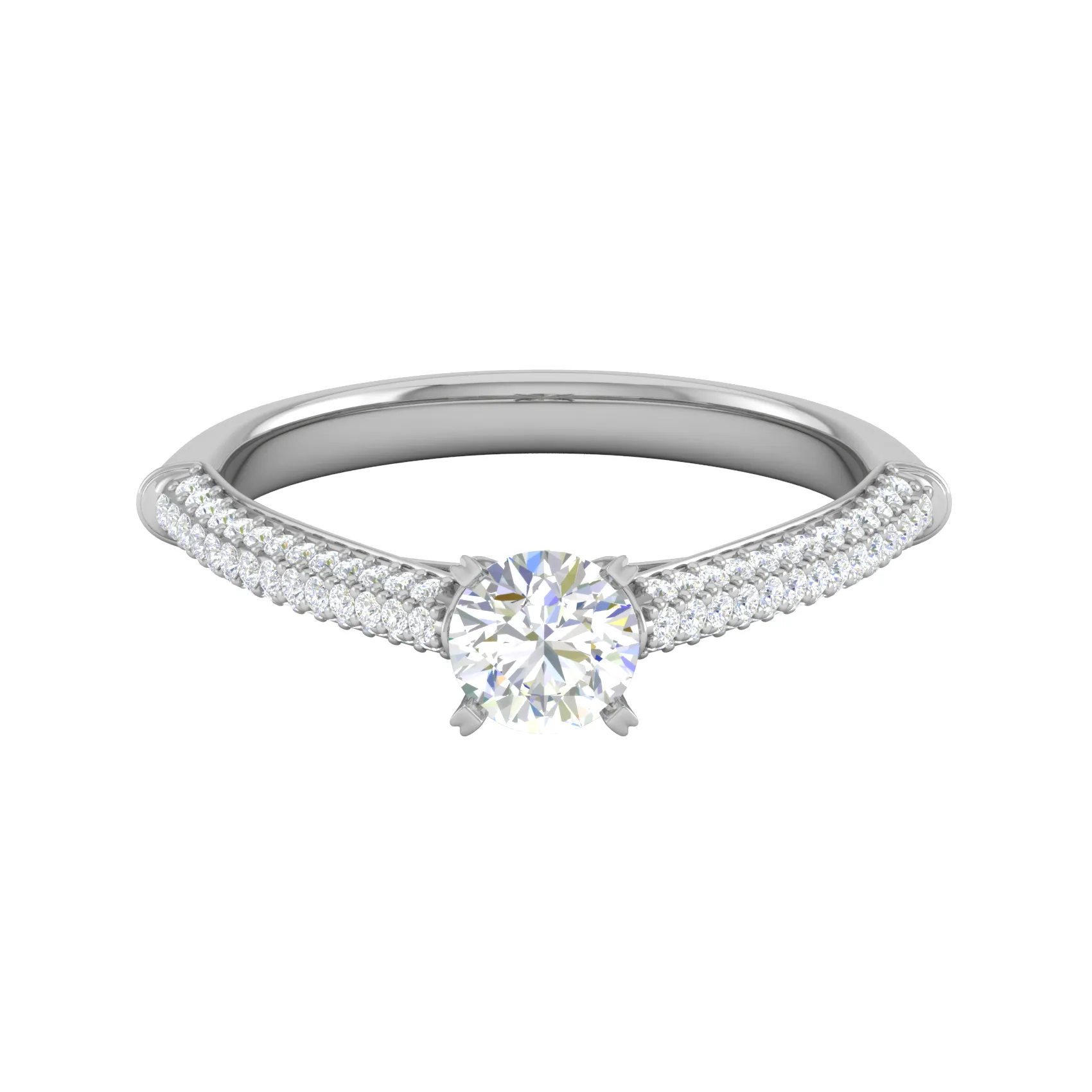 0.30 cts Solitaire Diamond Split Shank Platinum Ring for Women JL PT RP RD 151