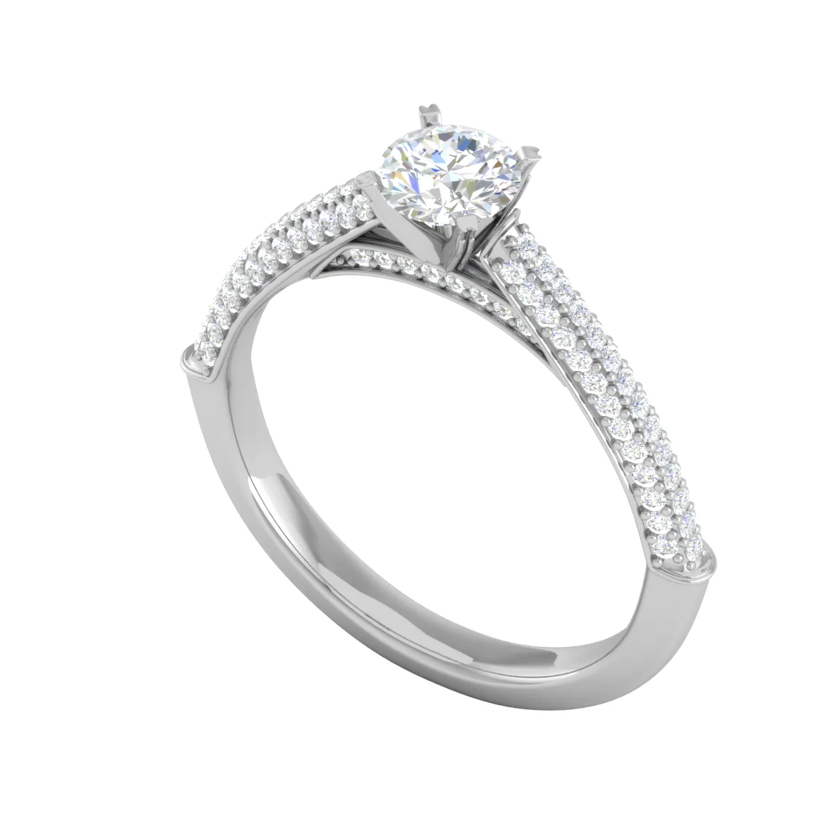 0.30 cts Solitaire Diamond Split Shank Platinum Ring for Women JL PT RP RD 151