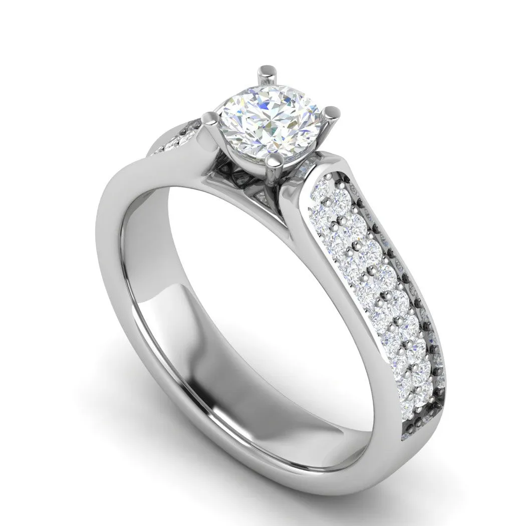 0.30 cts Solitaire Diamond Split Shank Platinum Ring JL PT RP RD 110