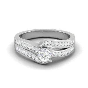 0.30 cts Solitaire Diamond Split Shank Platinum Ring JL PT RP RD 120