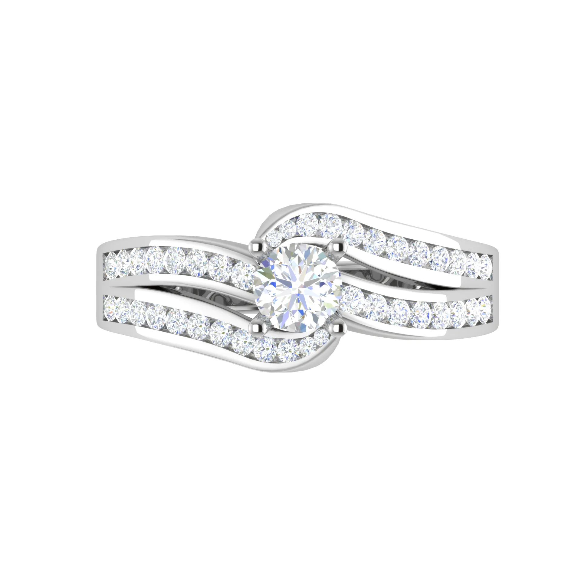 0.30 cts Solitaire Diamond Split Shank Platinum Ring JL PT RP RD 120