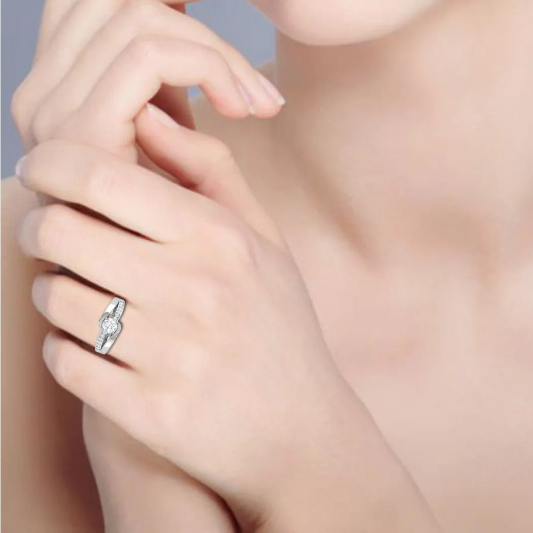 0.30 cts Solitaire Diamond Split Shank Platinum Ring JL PT RP RD 120