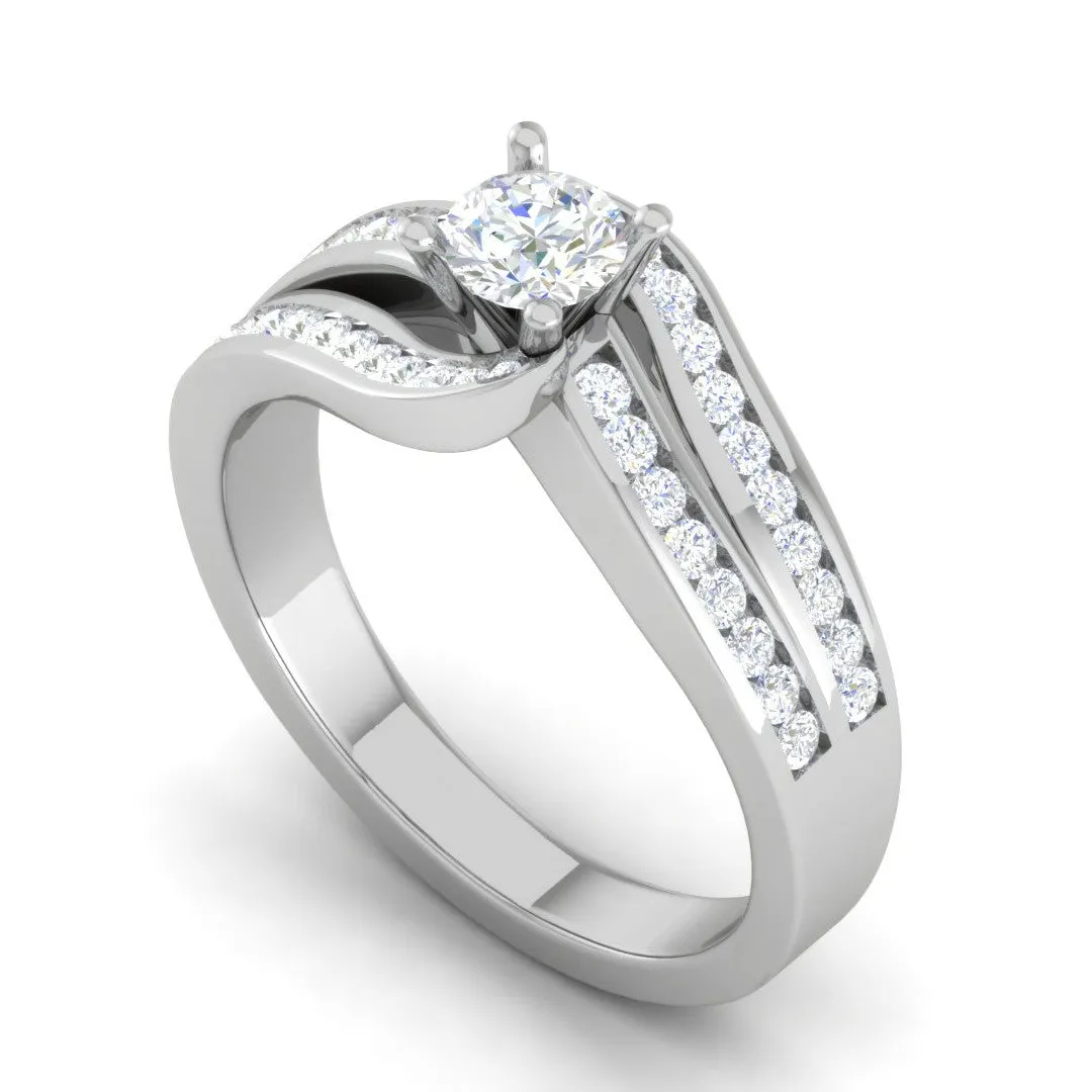 0.30 cts Solitaire Diamond Split Shank Platinum Ring JL PT RP RD 120