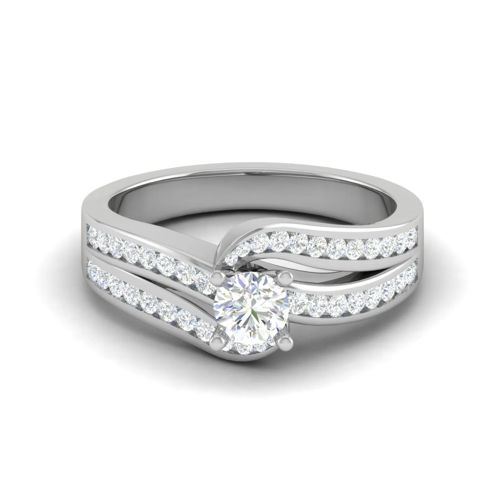 0.30 cts Solitaire Diamond Split Shank Platinum Ring JL PT RP RD 120