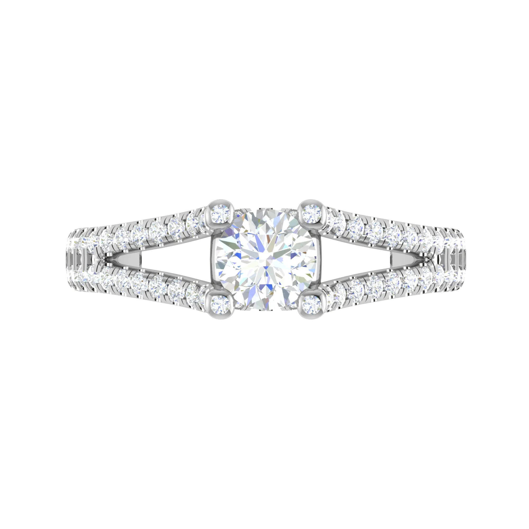 0.30 cts Solitaire Diamond Split Shank Platinum Ring JL PT RP RD 123