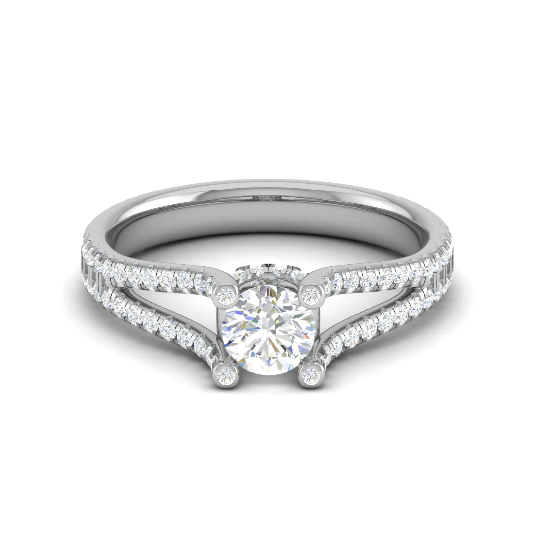 0.30 cts Solitaire Diamond Split Shank Platinum Ring JL PT RP RD 123