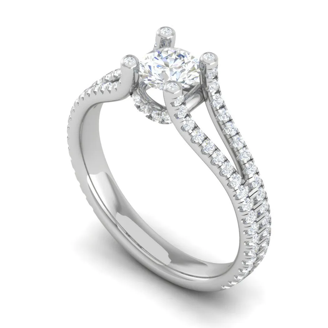 0.30 cts Solitaire Diamond Split Shank Platinum Ring JL PT RP RD 123