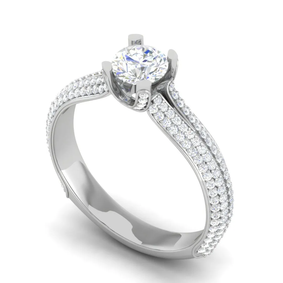 0.30 cts Solitaire Diamond Split Shank Platinum Ring JL PT RP RD 155