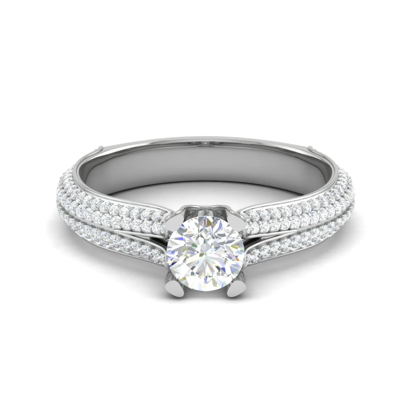 0.30 cts Solitaire Diamond Split Shank Platinum Ring JL PT RP RD 155