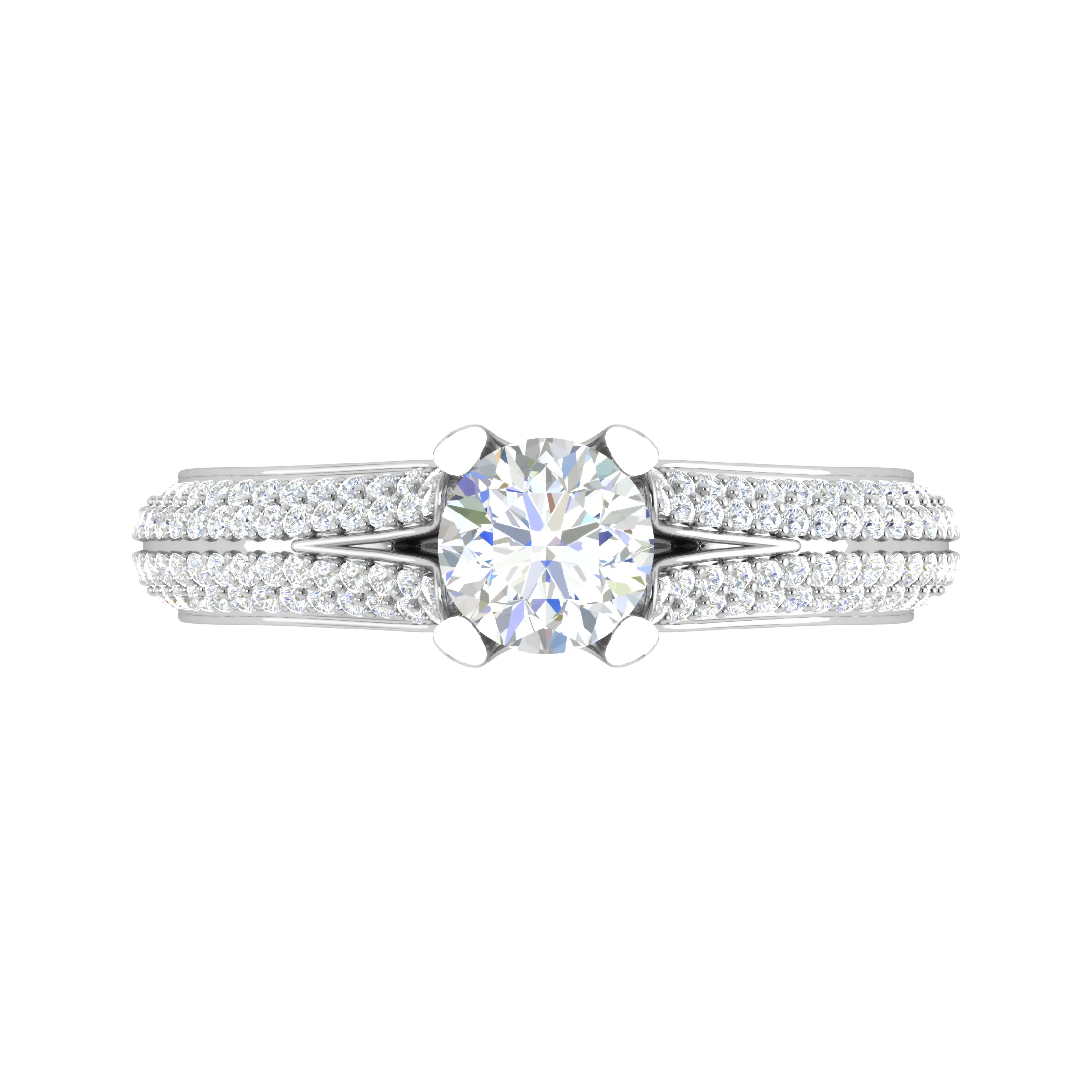 0.30 cts Solitaire Diamond Split Shank Platinum Ring JL PT RP RD 155