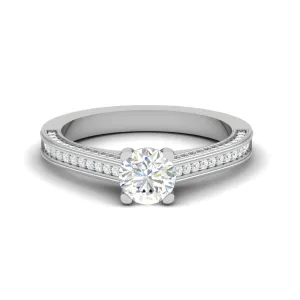 0.30 cts Solitaire Diamond Split Shank Platinum Ring JL PT RP RD 174