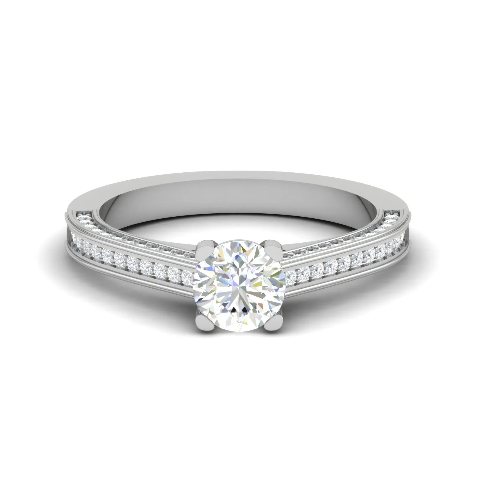 0.30 cts Solitaire Diamond Split Shank Platinum Ring JL PT RP RD 174