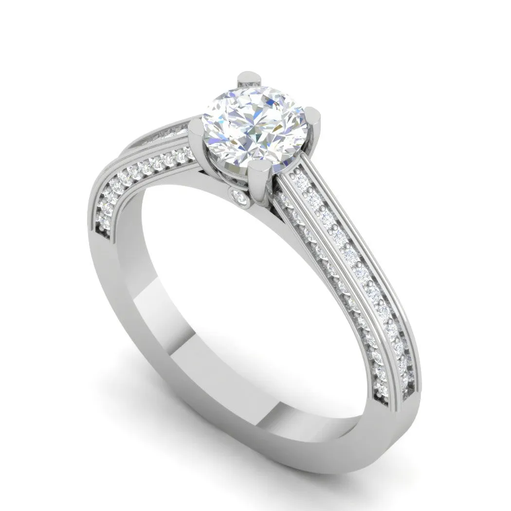 0.30 cts Solitaire Diamond Split Shank Platinum Ring JL PT RP RD 174