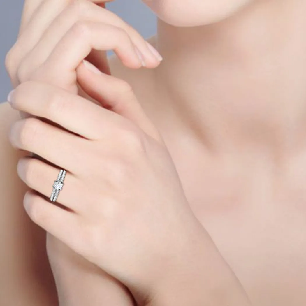 0.30 cts Solitaire Diamond Split Shank Platinum Ring JL PT RP RD 180