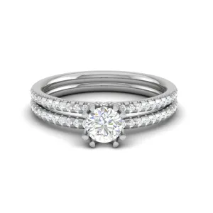 0.30 cts Solitaire Diamond Split Shank Platinum Ring JL PT RP RD 180