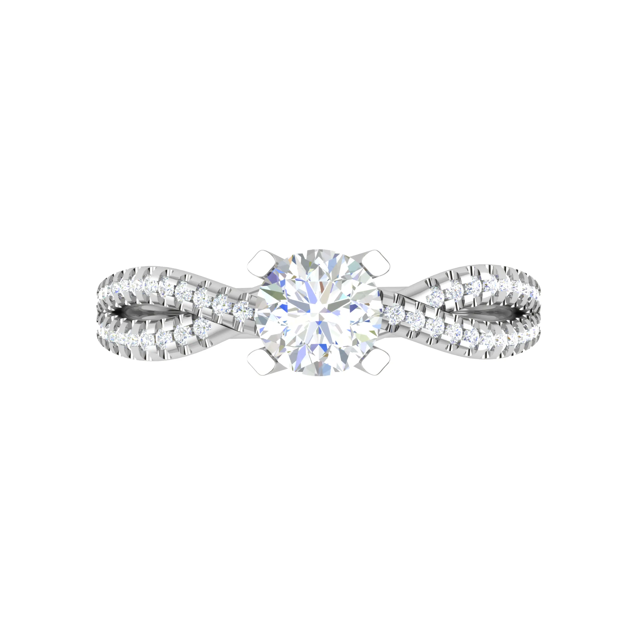0.30 cts Solitaire Diamond Twisted Shank Platinum Ring JL PT RP RD 172