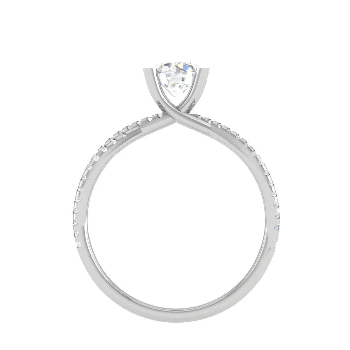 0.30 cts Solitaire Diamond Twisted Shank Platinum Ring JL PT RP RD 172