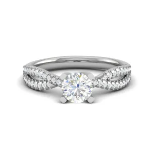 0.30 cts Solitaire Diamond Twisted Shank Platinum Ring JL PT RP RD 172