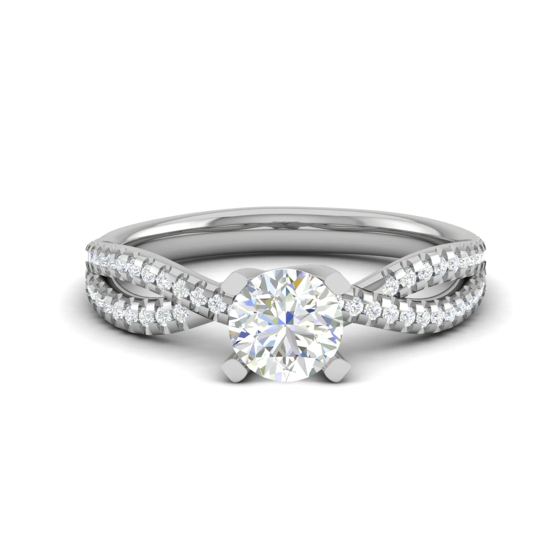 0.30 cts Solitaire Diamond Twisted Shank Platinum Ring JL PT RP RD 172