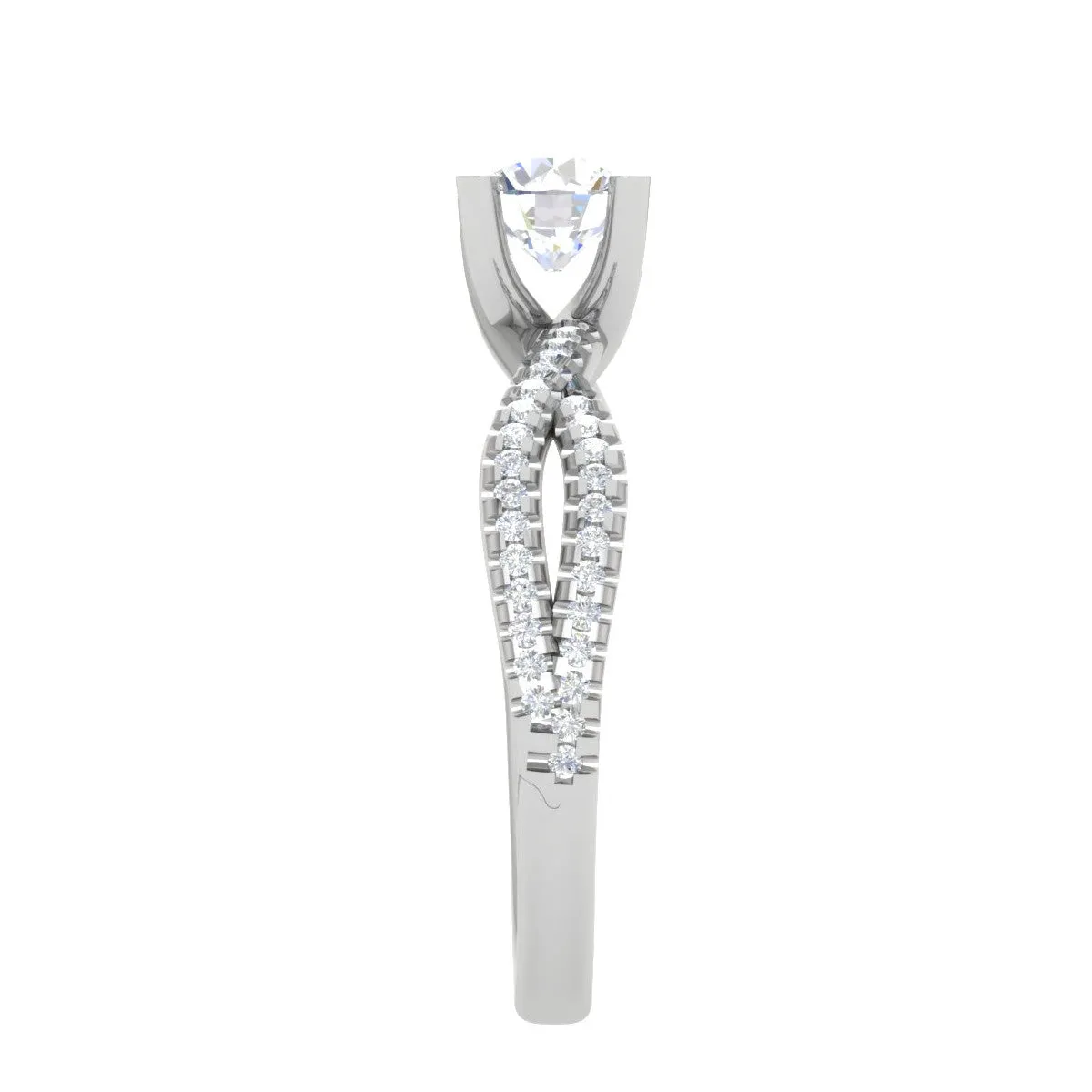 0.30 cts Solitaire Diamond Twisted Shank Platinum Ring JL PT RP RD 172