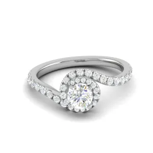 0.30 cts Solitaire Halo Diamond Shank Platinum Ring JL PT RP RD 162