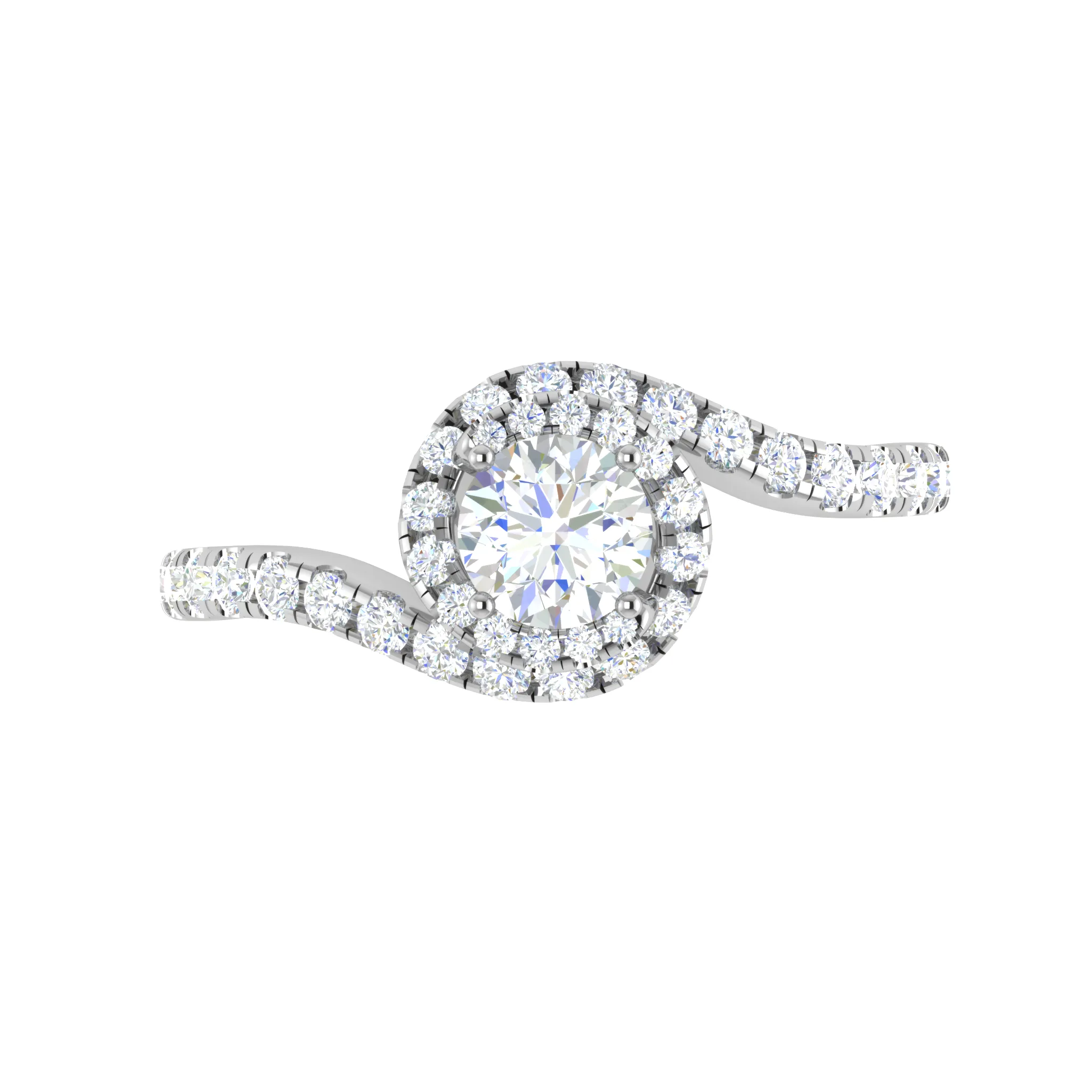 0.30 cts Solitaire Halo Diamond Shank Platinum Ring JL PT RP RD 162