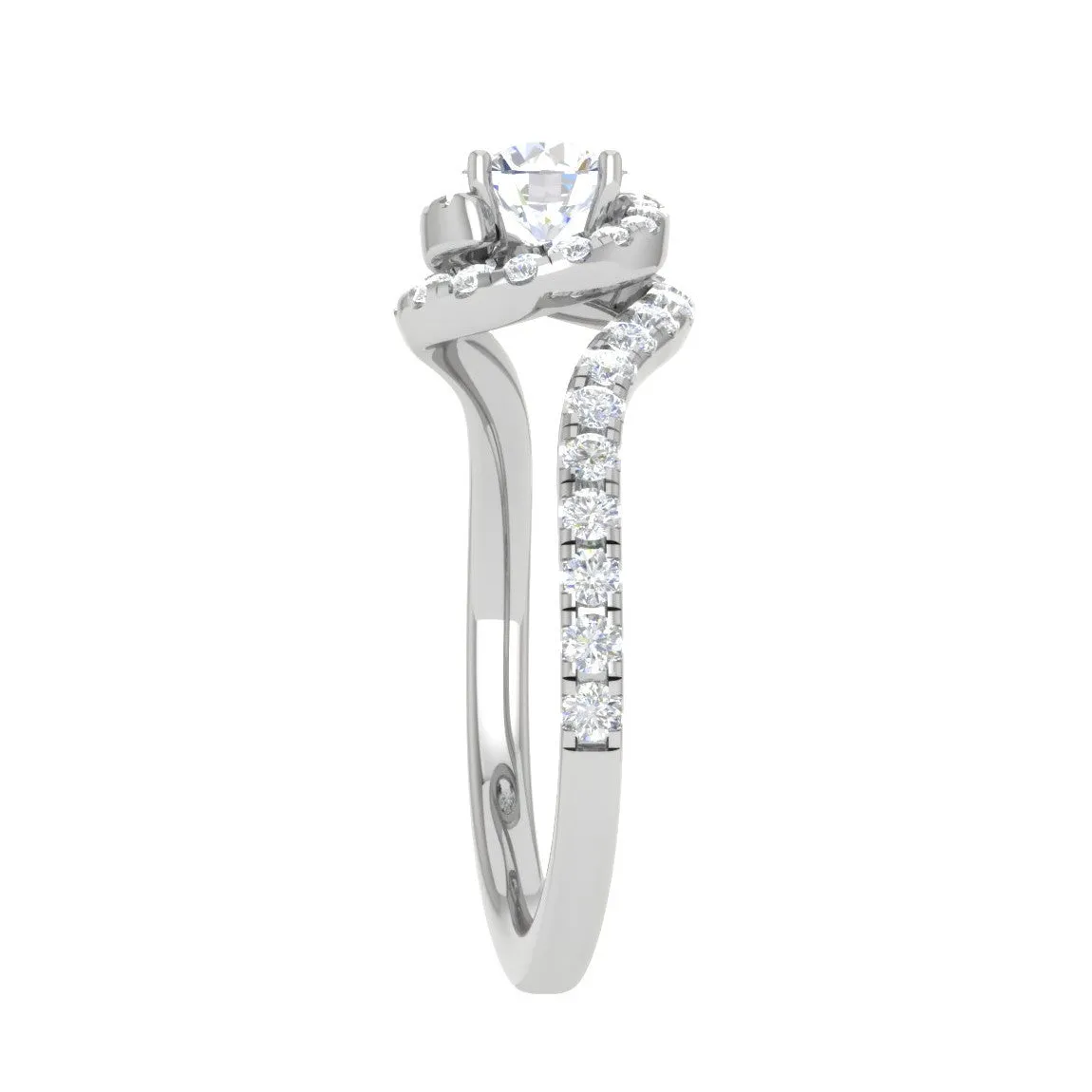 0.30 cts Solitaire Halo Diamond Shank Platinum Ring JL PT RP RD 162
