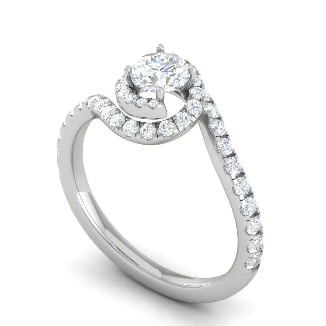 0.30 cts Solitaire Halo Diamond Shank Platinum Ring JL PT RP RD 162