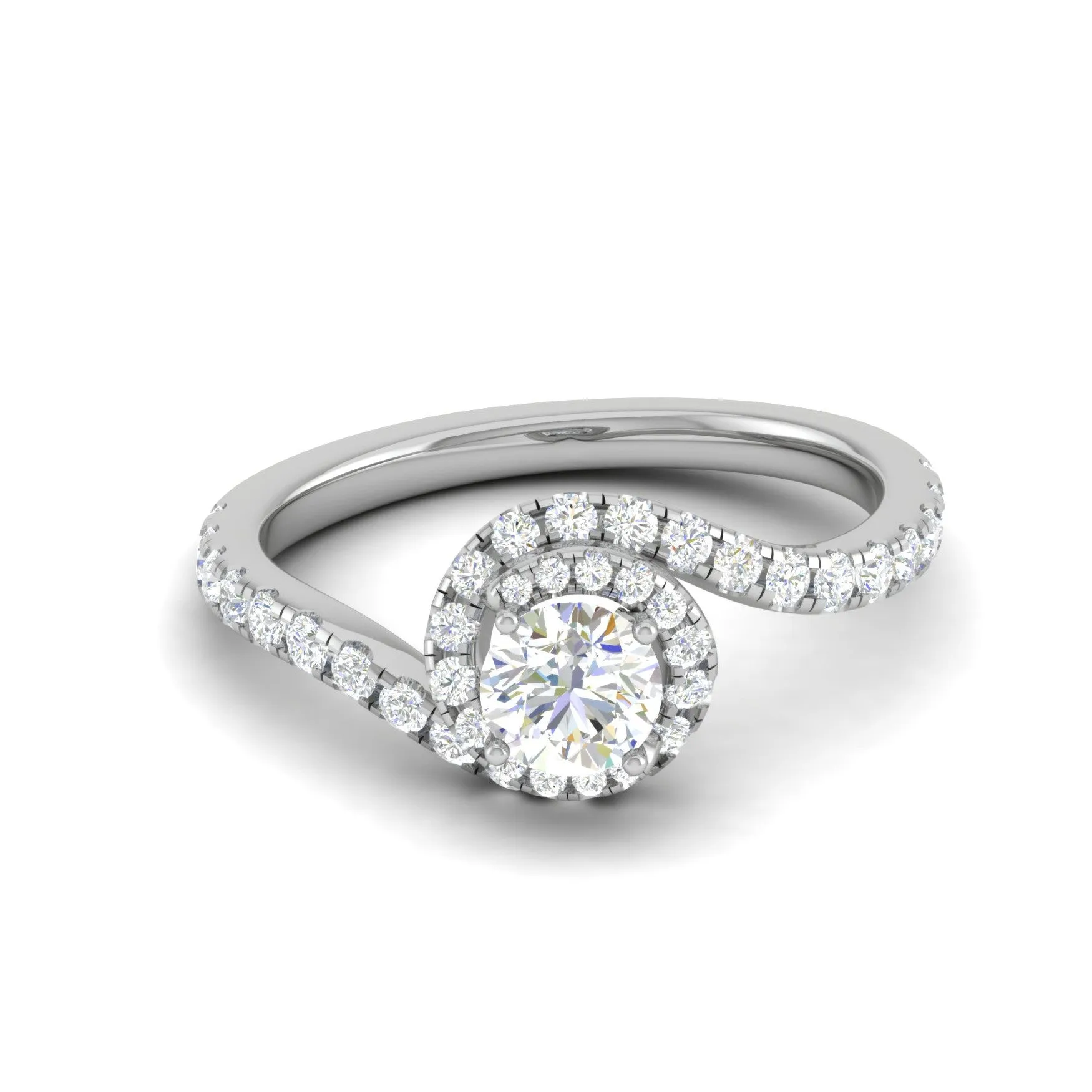 0.30 cts Solitaire Halo Diamond Shank Platinum Ring JL PT RP RD 162