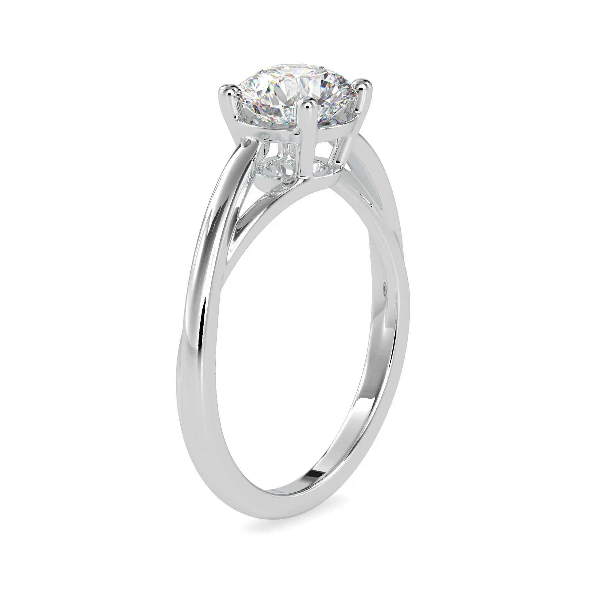 0.30 cts. Solitaire Platinum Shank Engagement Ring JL PT 0199 - A