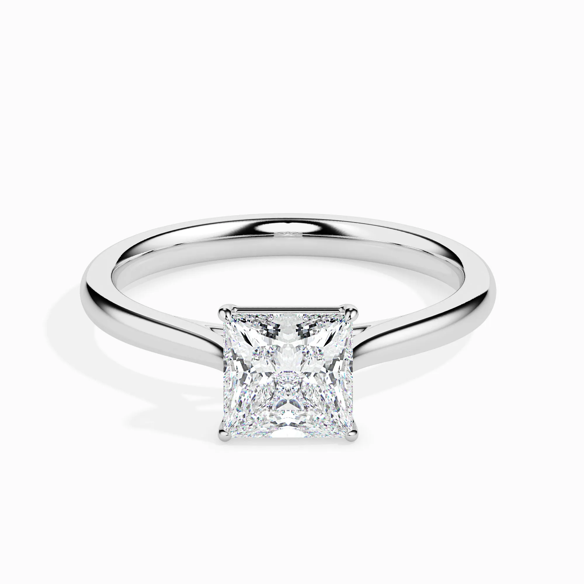 0.30cts. Princess cut Diamond Solitaire Platinum Ring JL PT 19002