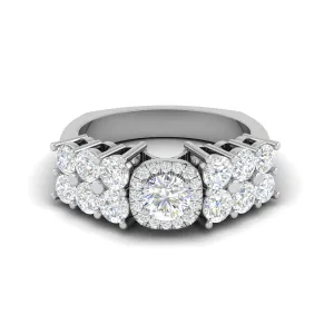 0.30cts Solitaire Halo Diamond Split Shank Platinum Ring JL PT 51776