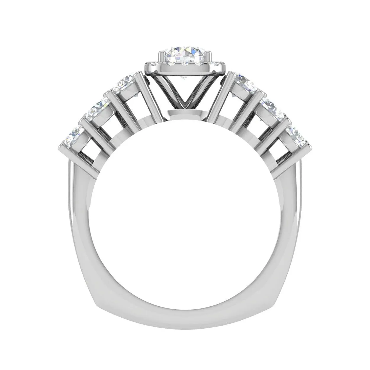 0.30cts Solitaire Halo Diamond Split Shank Platinum Ring JL PT 51776