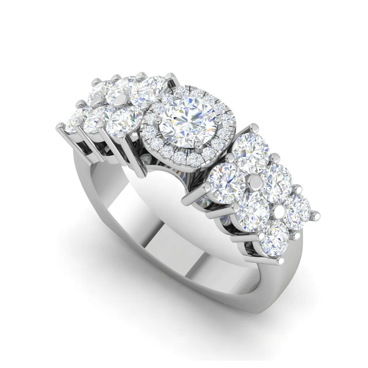 0.30cts Solitaire Halo Diamond Split Shank Platinum Ring JL PT 51776