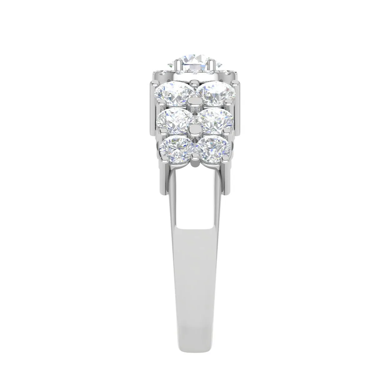 0.30cts Solitaire Halo Diamond Split Shank Platinum Ring JL PT 51776