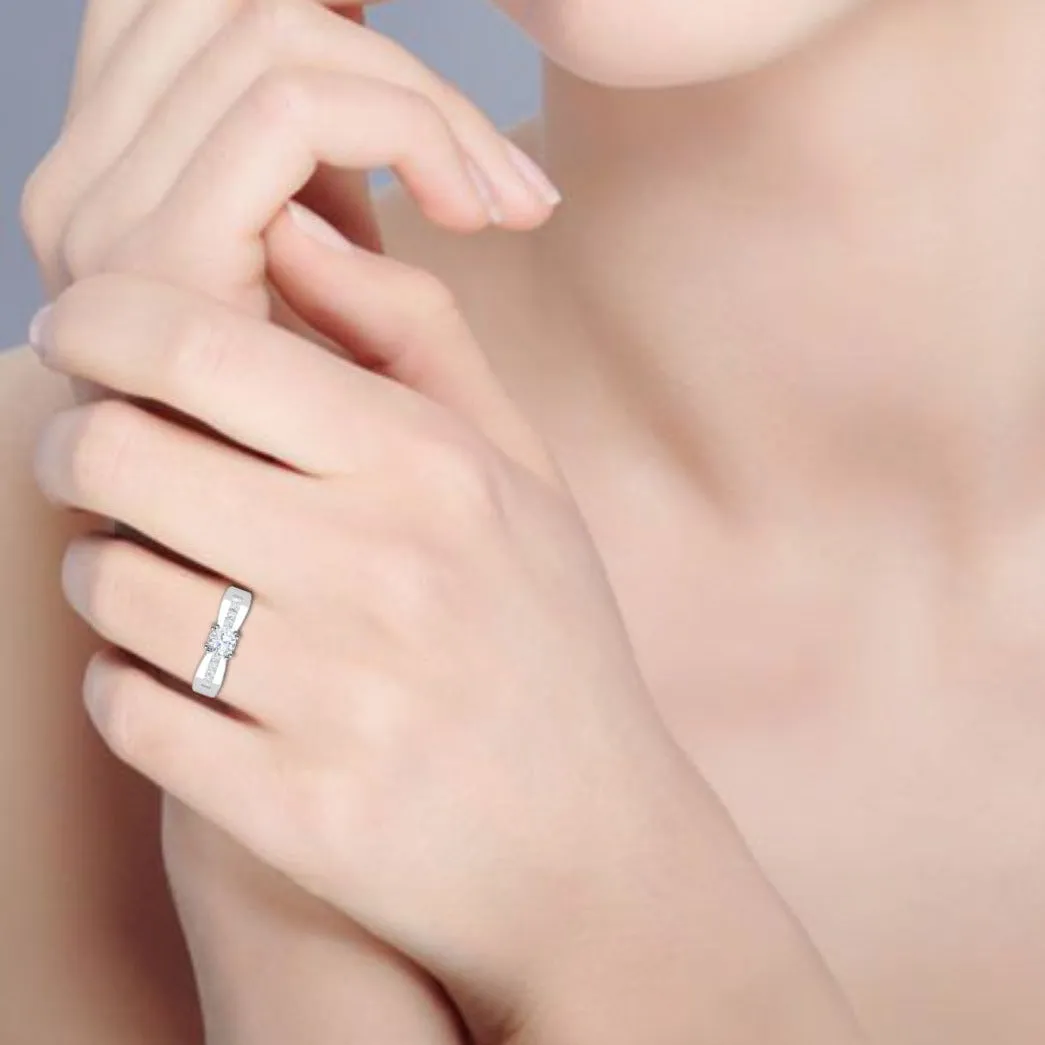 0.50 cts Pointer Solitaire Platinum Ring with Princess Cut Diamonds JL PT RC RD 275