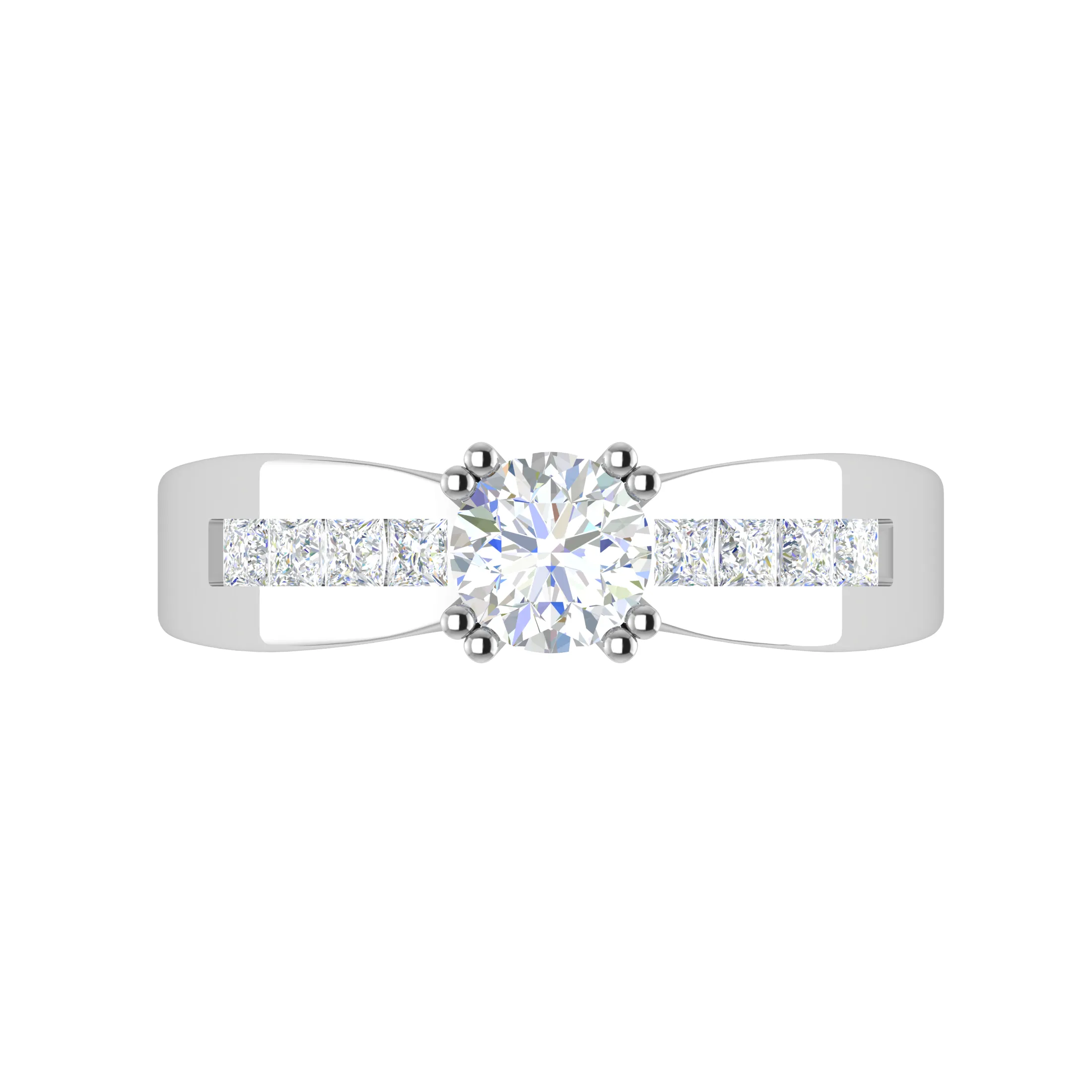 0.50 cts Pointer Solitaire Platinum Ring with Princess Cut Diamonds JL PT RC RD 275
