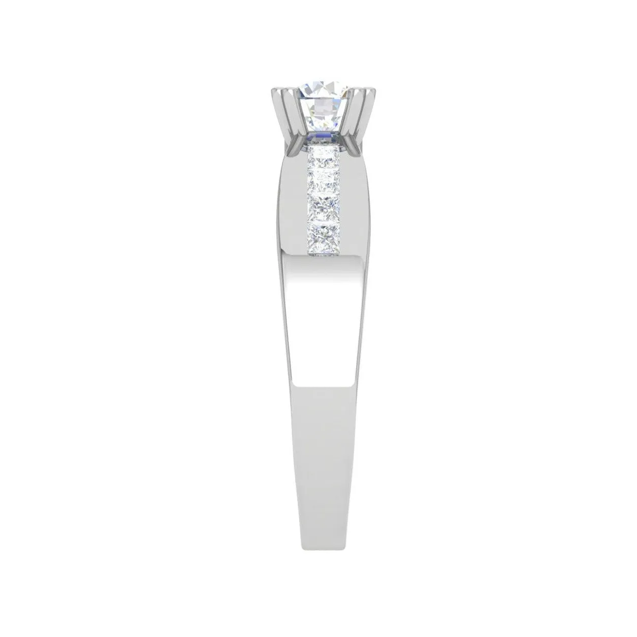 0.50 cts Pointer Solitaire Platinum Ring with Princess Cut Diamonds JL PT RC RD 275