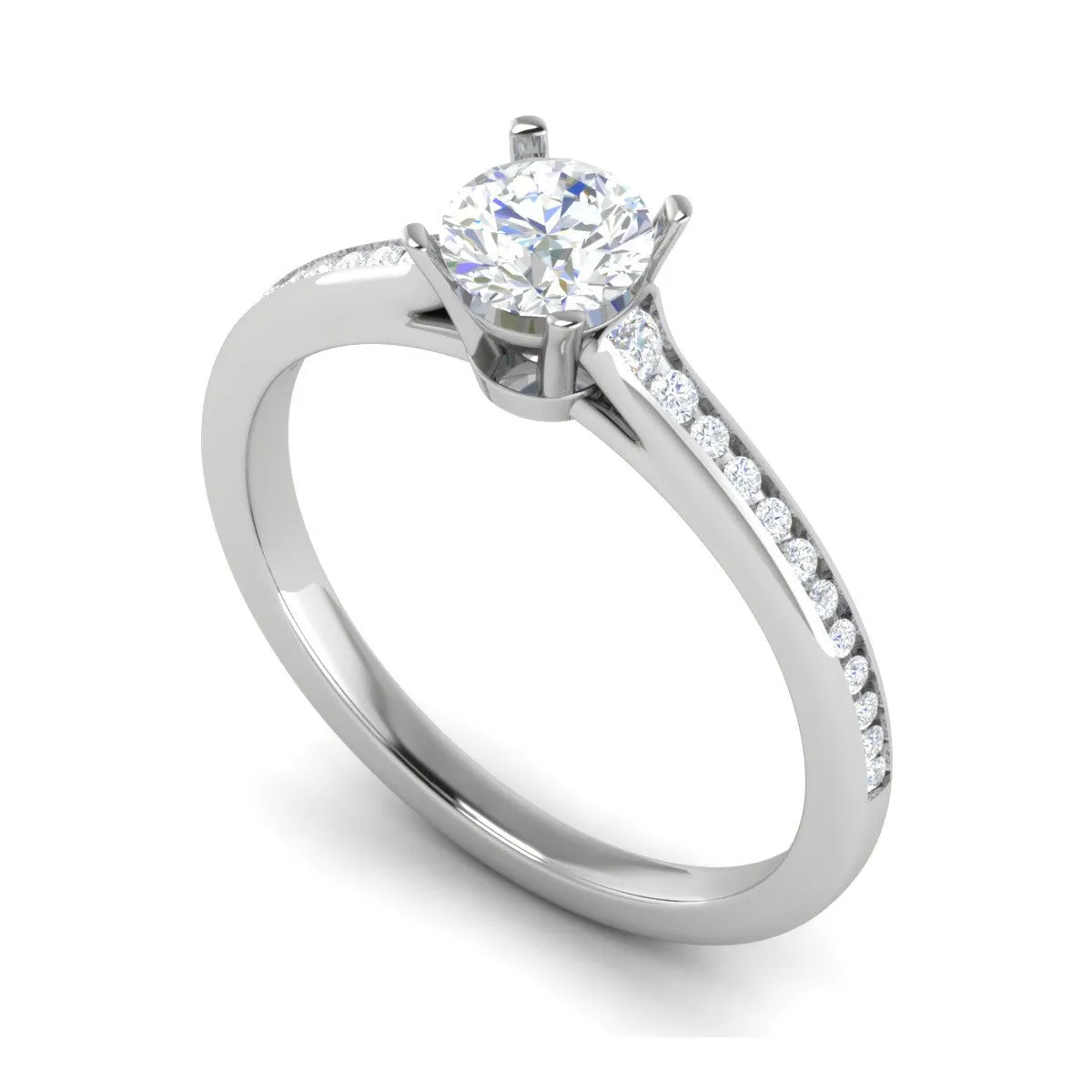 0.50 cts Solitaire Diamond Shank Platinum Ring JL PT RC RD 262