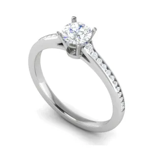 0.50 cts Solitaire Diamond Shank Platinum Ring JL PT RC RD 262