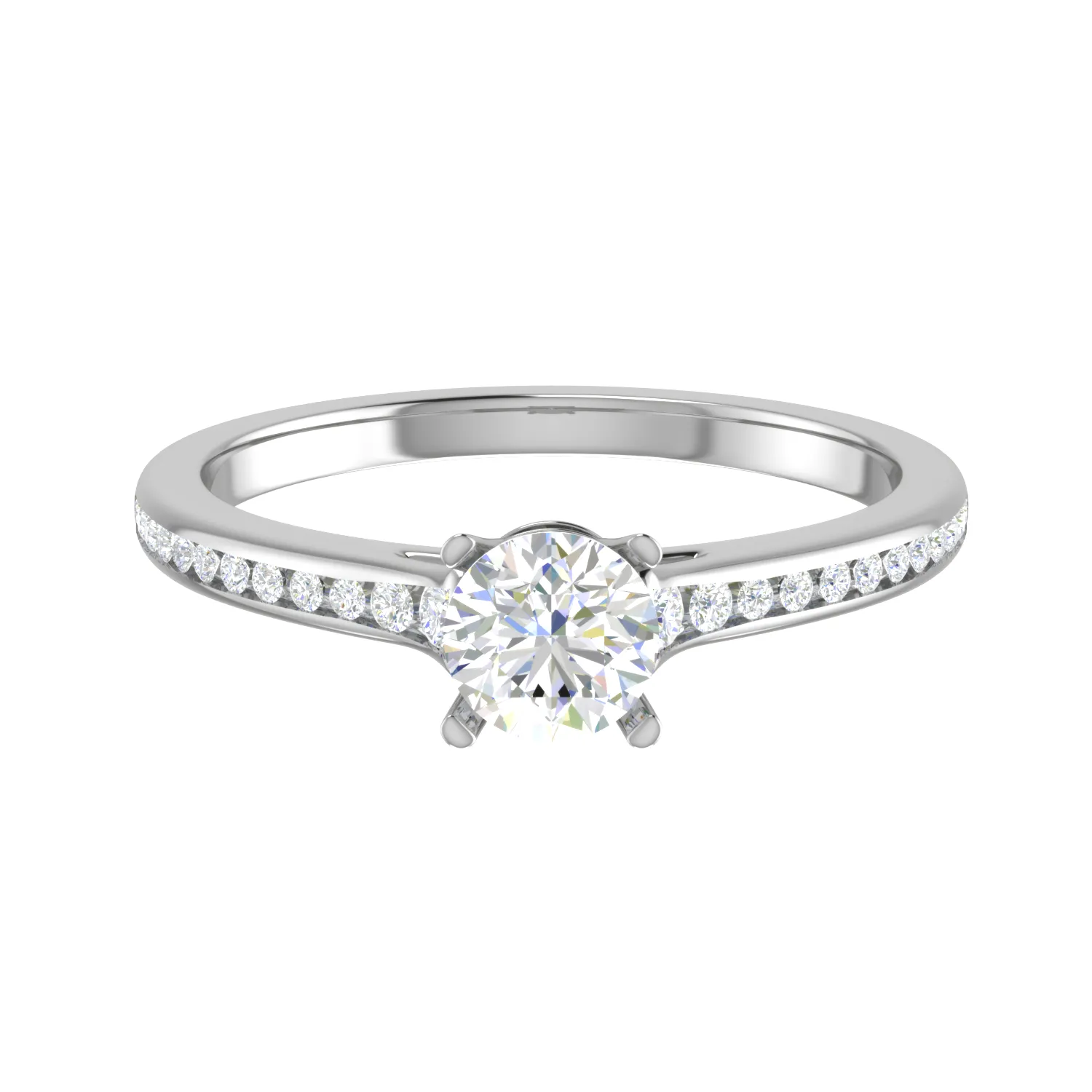 0.50 cts Solitaire Diamond Shank Platinum Ring JL PT RC RD 262