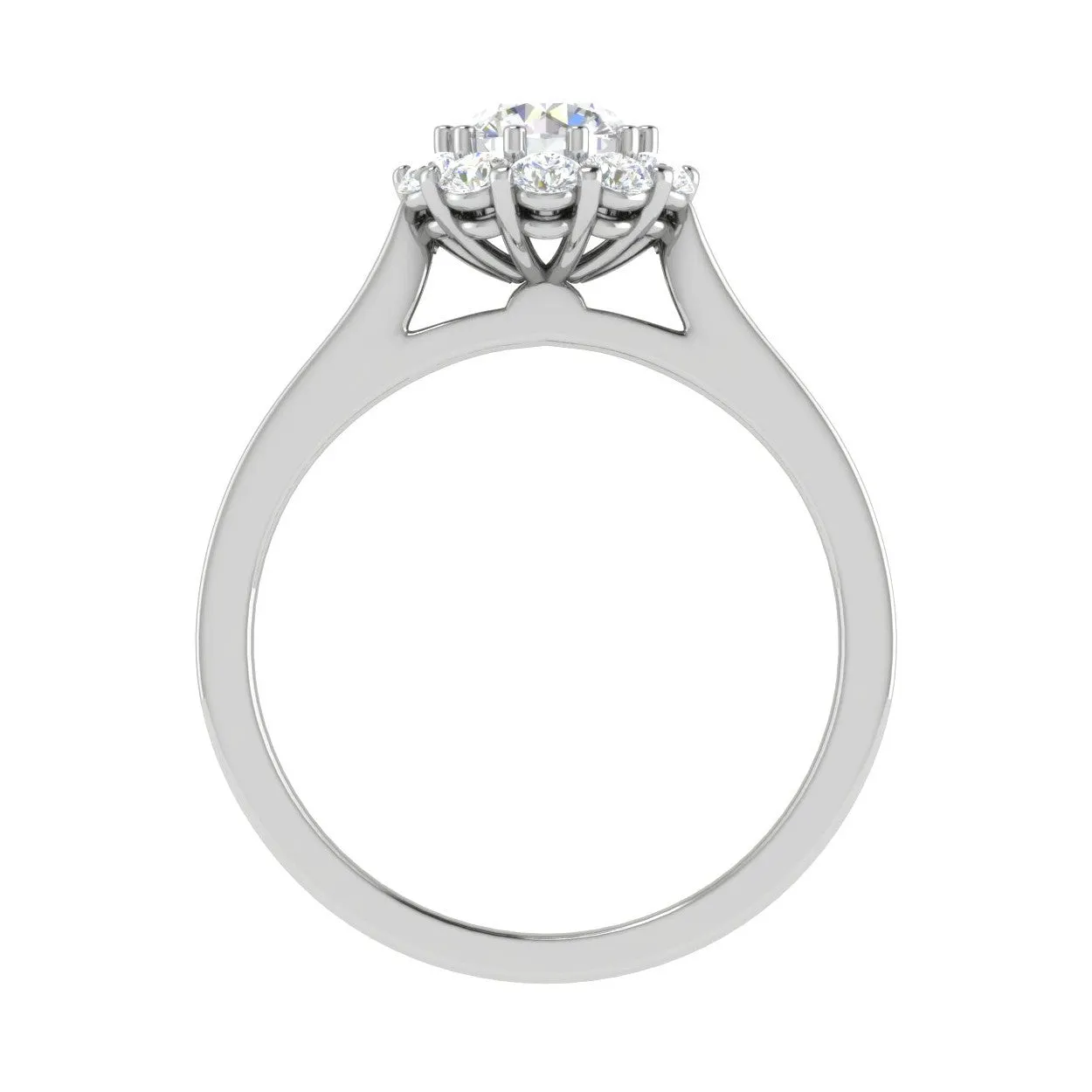 0.50 cts Solitaire Halo Diamond Shank Platinum Ring JL PT RH RD 232