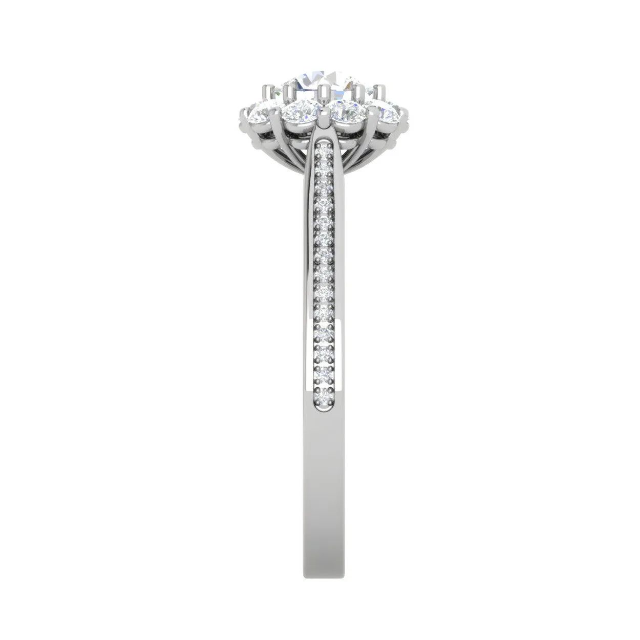 0.50 cts Solitaire Halo Diamond Shank Platinum Ring JL PT RH RD 232