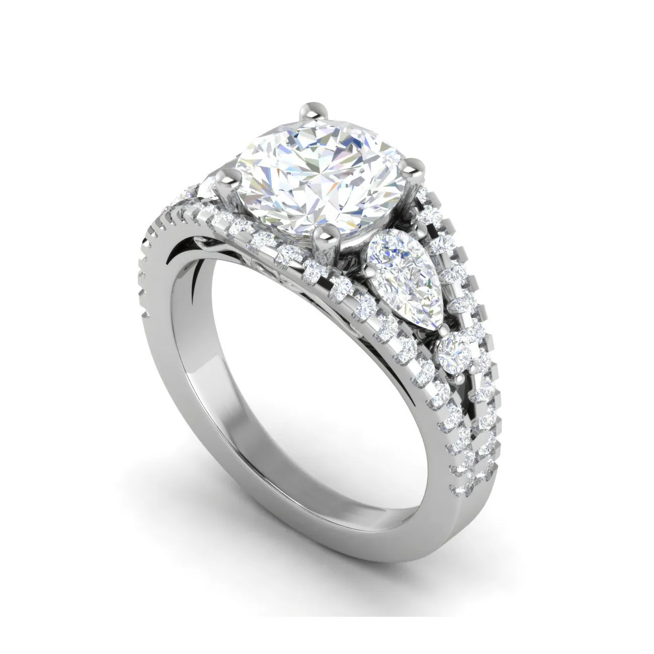 0.50 cts Solitaire Platinum Diamond Split Shank Ring JL PT RERSS1220