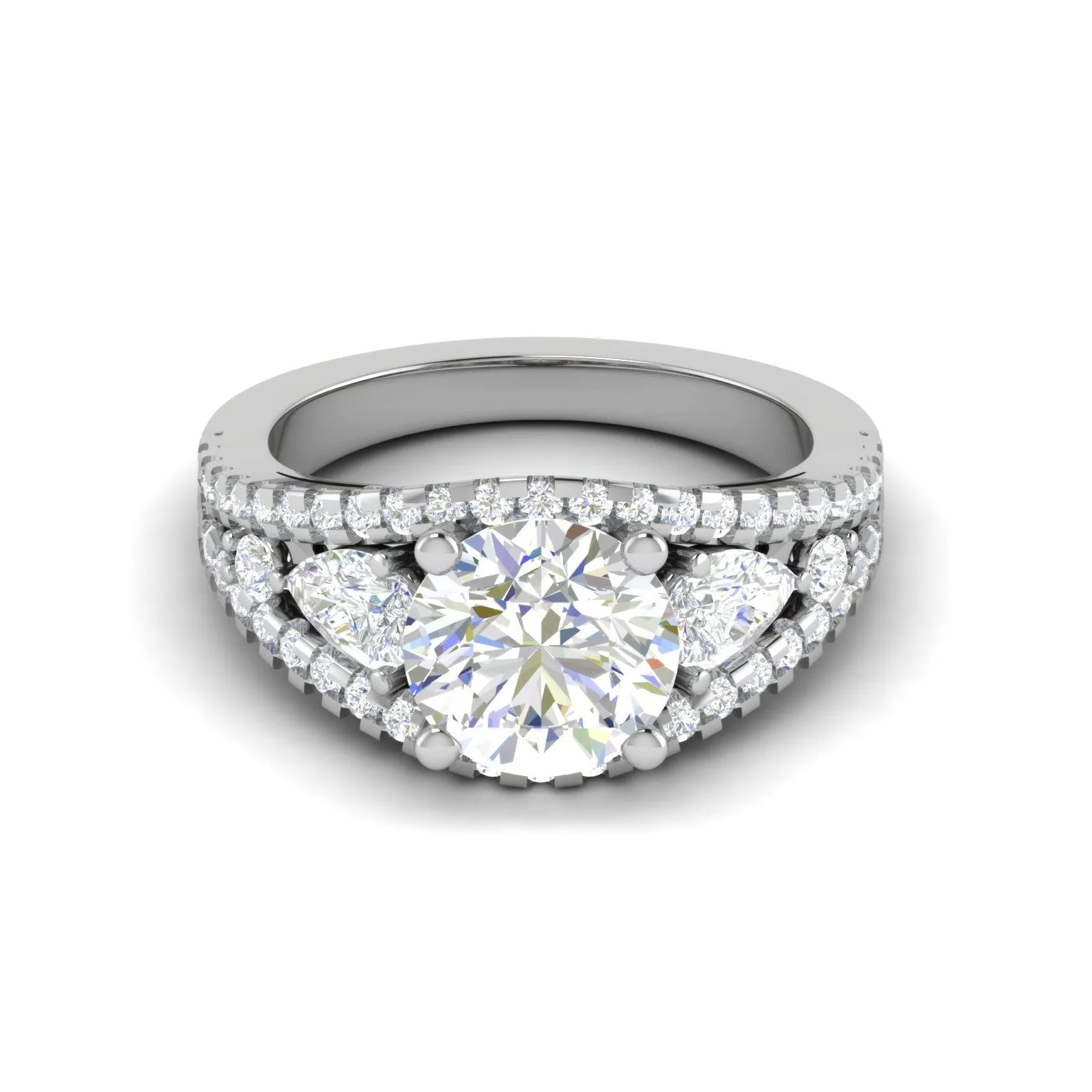 0.50 cts Solitaire Platinum Diamond Split Shank Ring JL PT RERSS1220